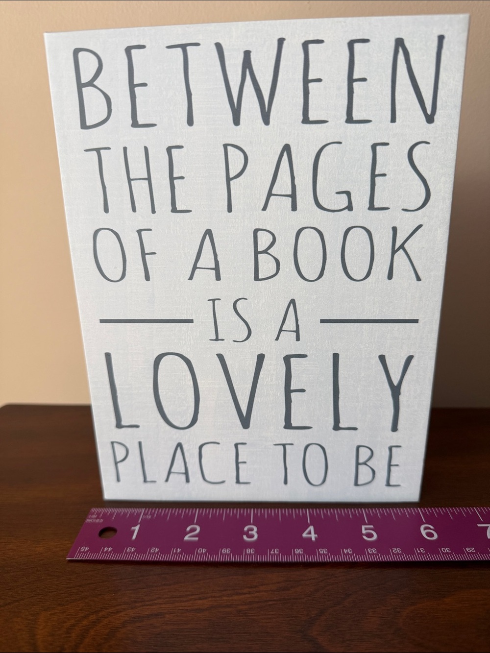 Lovely Book Quote Canvas Sign - White and Gray